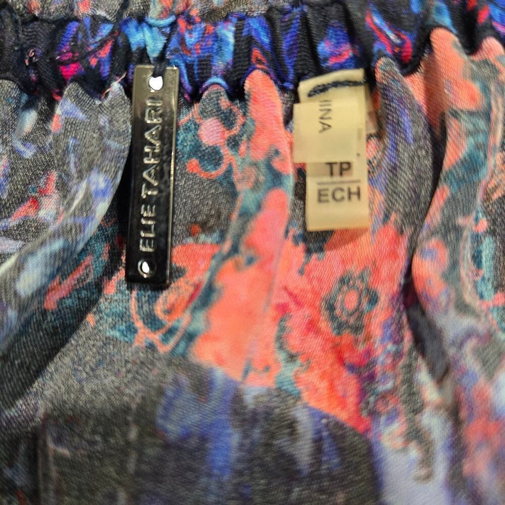 Elie Tahari Bessie Sleeveless Blouse 100% Silk Women's Size XS Dark Romantic - Picture 6 of 10